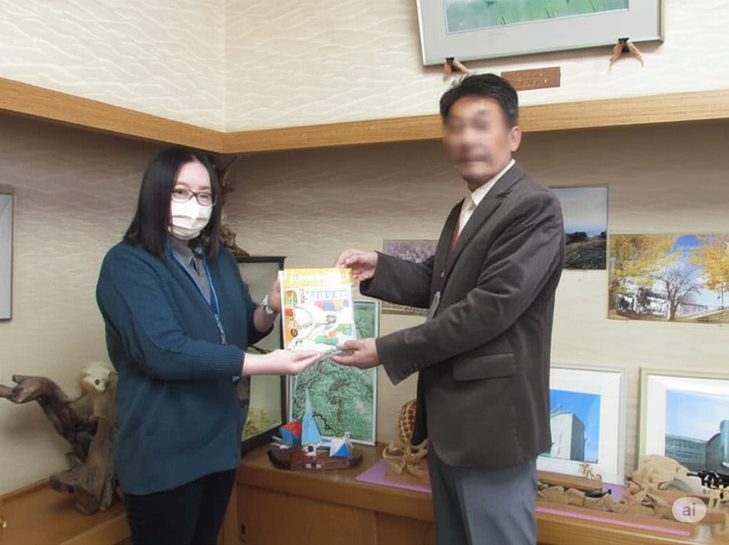 小学校に入学するお子様に、学用品を贈呈しました。（津南町共同募金委員会）